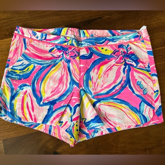 Lilly Pulitzer Pants - Lilly Pulitzer Pink and Blue Patterned Women Shorts size 10